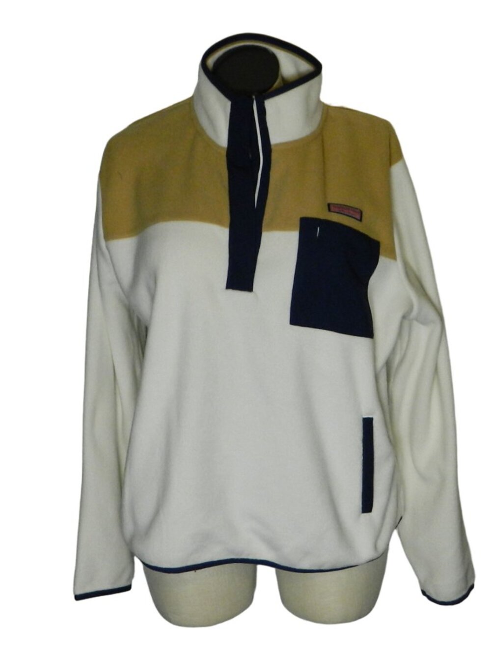 Vineyard Vines $148 Women's Harbor Fleece 1/4 Zip Fleece Marshmallow Sz 2X NWT!